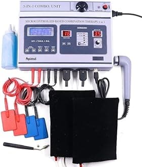 Physiowell Physiotherapy 5 In 1 IFT MS Tens Ultrasound Deep Heat Machine Electrotherapy Combo for All Pain Relief Device Physiotherapy Equipment with 1 Year Warranty
