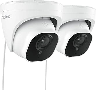 5MP PoE Security Camera, Surveillance Outdoor Indoor for home, Person/Vehicle/Pet Detection, Time-Lapse, Work with Smart Home, 100ft IR Night Vision, Support 512GB SD Card, RLC-520A(Pack of 2)