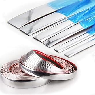 Chrome Silver Car Exterior and Interior Molding Trim Universal Bumper Window Door Body Side and Household Furniture Surfaces Decorative Strip Scratch-Proof (Width: 3/4 inch (20mm), Length: 8Ft)