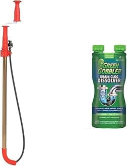 Toilet Snake Auger + Green Gobbler Drain Clog Dissolver