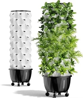 Hydroponic Systems | Aeroponics Tower Garden with LED Grow Lights - Hydroponics Growing System for Fresh Herb Garden, Fruits & Vegetables (48 Sites)