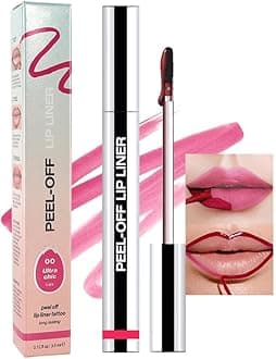Matte Liquid Lip Stain Peel Off Lip liner Tattoo, Delicate Pink Matte Peel Off Lip Stain, Long Lasting Waterproof Lipstick Lip Gloss Stain, Transfer-proof for All Skin Types 0.12 fl oz 00#