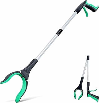 - Grabber Reacher Tool - 32” Extra Long Foldable Gripper and Reaching Tool - Heavy Duty Pick Up Stick Grabbers for Seniors, Trash, Surgery Recovery Must Haves Gifts (Green)