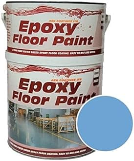 Epoxy Resin Floor Paint by Ask Coatings. for Garage, Industrial and Domestic (5L) (Light Blue)