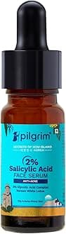 Pilgrim 2% Salicylic Acid Face Serum Anti-Acne | Fights Active Acne & Pimples | Reduces Blackheads,Oiliness, Excess Oil & Bumpy Texture | BHA Based Exfoliant | For Women and Men I10 ml