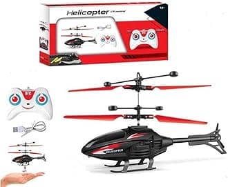 Remote Controlled Helicopter Unbreakable Material, Dual Rotating Blades, Helicopter Sky Flying Toy for kids age 7+ years indoor with led lights (multi color)