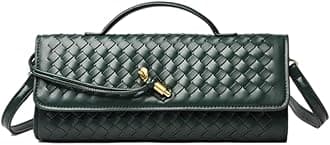 Trendy Woven Evening Clutch Purses Women Underarm Shoulder Handbag Cute Satchels Crossbody Purse PU Leather Wallet