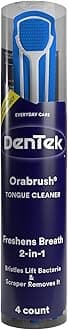 Orabrush Tongue Cleaner, Helps Cure Bad Breath, Bonus Pack- 4 Tongue Cleaners Included