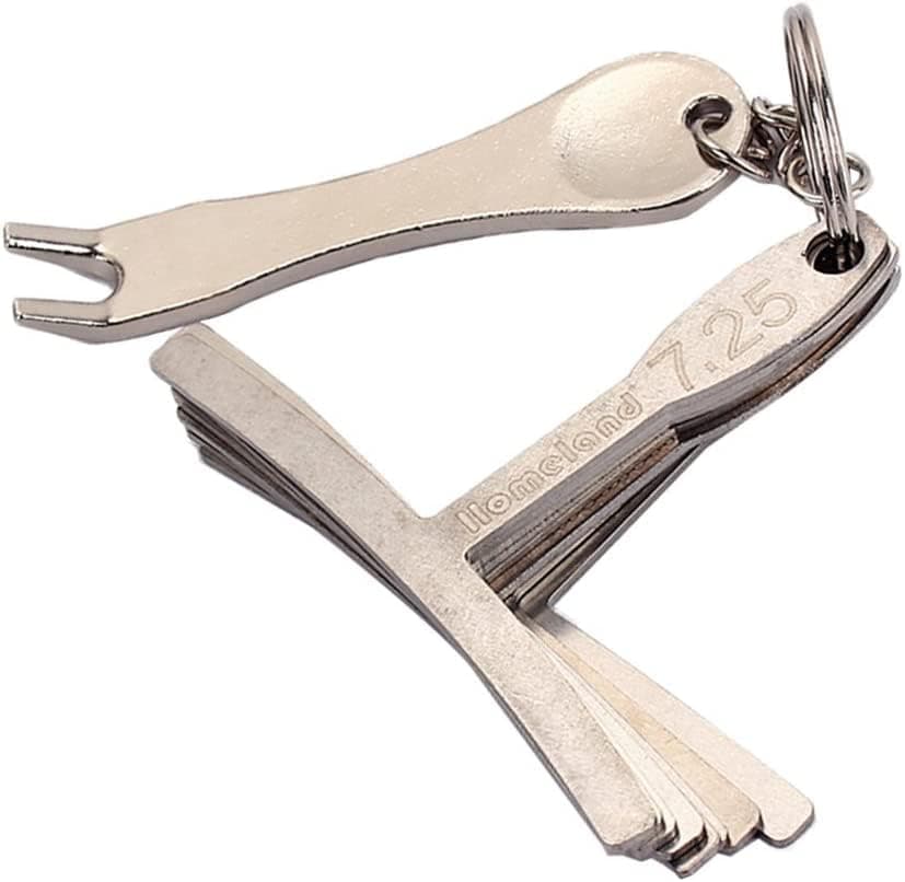 9Pcs Guitar Understring Radius Gauge with Pin Puller Set Luthier Setup Tools for Guitar Bass Fretboard Measurements and Bridge Saddles Adjustments