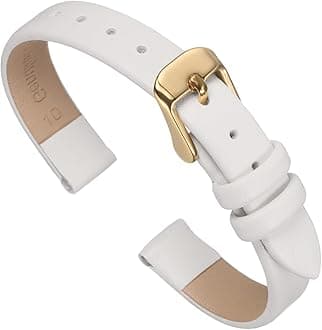 sourcing map Multi-sizes Genuine Leather Band, Flat Thin Elegant Leather Watch Strap for Men and Women