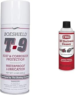 BOESHIELD T-9 Rust & Corrosion Protection/Inhibitor and Waterproof Lubrication, 12 oz. & CRC 05103 QD Electronic Cleaner -11 Wt Oz