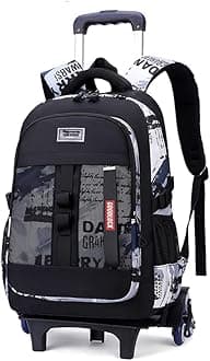 Cat Face 2Pcs Kids Rolling Backpack for Elementary School Carry on Preschool School Bag Bookbag with Wheels for Boys Girls