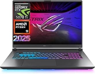 ASUSLatest 2025 ROG Strix G16 Gaming Laptop, 16" FHD 165Hz Display, 16-Core AMD Ryzen 9 8940HX, RTX 5070 Ti, 64GB RAM, 2TB SSD, Eclipse Grey