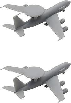 2PCS E-3 DIY Model 1/2000 1/700 1/400 1/350 Scale Early Warning Aircraft Model Uncolored Air-Early Alarm Plane with Landing Gear Military Model(1/400(115mm))
