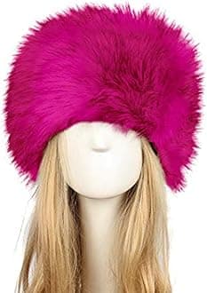 Old Dlrd Russian Hat,Winter Faux Fur Hats for Women,Warm Russian Cossack Style Hat for Ladies