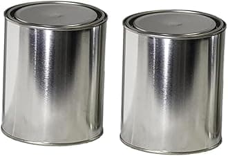 Generic Empty Metal Quart Cans (2), Silver