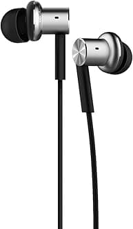 Mi In-Ear Headphones Pro Silver Dual Driver Earbuds with Mic, including 3 size earbuds (US Version with Warranty) (QTER01JY)