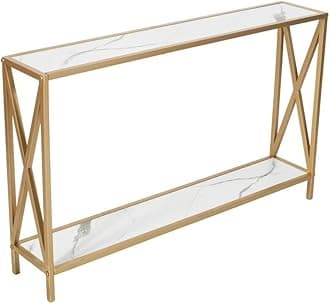 Priti p- Engineered Wood 2 Tier Console Table | End Table Side Table Console Table for Living Room Hall Bedroom Office | Multipurpose Table for Home Decor