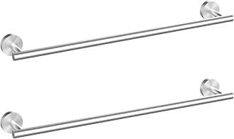 Cilee 2 Pieces Brushed Nickel Bathroom Towel Bar, 24 Inch Double Towel Racks,Bathroom Towel Holder Towel Hanger for Bathroom Stainless Steel Wall Mount