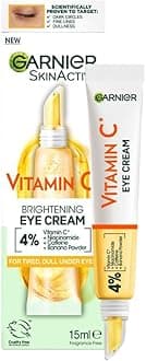 Vitamin C Eye Cream for Dark Circles, 4% Vitamin C, Niacinamide, Banana Powder, Caffeine, Brightening Eye Treatment For Dark Circles, Under Eye Bags And Puffiness, 15ml
