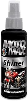 Motomax Shiner Multi surface Spray Polish 100ml|Instantly Cleans, Polishes and Shines Motorbikes, Scooters, Cars | Useful for Plastic, Metal, Tyre & Rubber Parts,