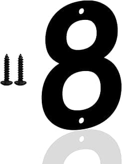 5 Inch Metal House Numbers Letters, Black House Address Numbers for Outside, Modern Metal Address Number Letters for Homes, Apartments, Farms, Office (8)