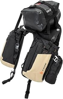 TUSK Excursion Rackless Luggage System w/X-Small Dry Duffel Tail Bag Standard Heat Shield Black/Tan