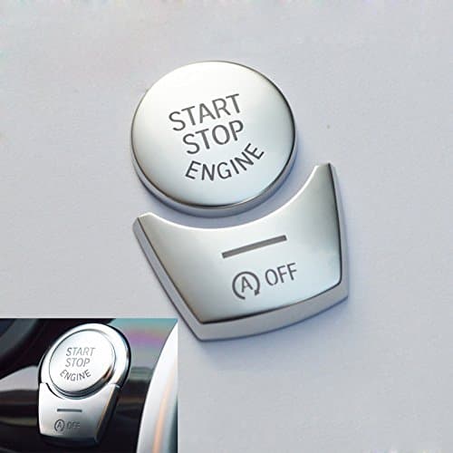 Angelguoguo Silver Start Stop Engine Switch Button Cover for BMW 5 6 7 Series F Chassis F10 F18 F07 F12 F01 F02 F25 F26