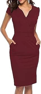 CEASIKERY Women's Business Retro Cocktail Pencil Wear to Work Office Casual Dress