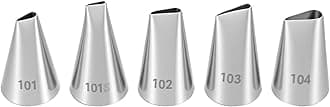 Piping Tips Set, 5PCS Piping Nozzles Cake Decorating Supplies Flower Petal Icing Tips Stainless Steel Cakes Decor Pastry Tools for Cake Decorating Cupcake