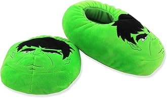 Marvel Avengers Incredible Hulk Kids Plush Mooshy Slippers (7-8 M US Toddler, Green)