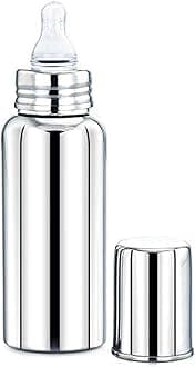Maxima Aayush Stainless Steel Baby Feeding Bottle (150 ML) - Safe Transition from Infant to Sipper | Nipple Bottles | Milk Drinking Bottle | Travel-Friendly Design | Ideal for Newborns and Toddlers