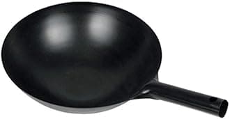 Winco WOK-34 Chinese Wok with Integral Handle, 14-Inch, Black