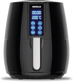 Havells Air Fryer Prolife Digi with 4L Capacity | Digital Touch Panel | Auto On/Off | 60 Min Timer | Basket Release Button | Air Filtration System | 2 Yr Warranty, Black|1230W