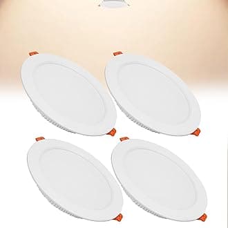 12W LED Recessed Ceiling Spotlights, 4000K Neutral White Ultra Slim Panel Light, Cut Φ110-130mm, AC110-240V Round Downlights for Living Room Office, 4 Pack