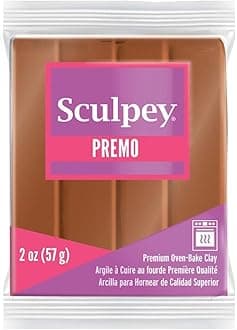 Premo Polymer Oven-Bake Clay, Copper, Non Toxic, 2 oz. bar, Great for jewelry making, holiday, DIY, mixed media and home décor projects. Premium clay Great for clayers and artists.