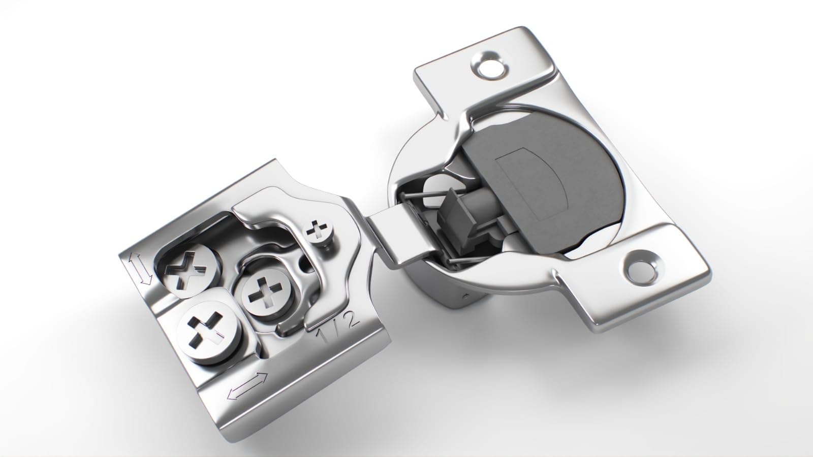 Berta 20 Pack, 1/2" Overlay 3D Soft Close Concealed Hinge for Face Frame Door, Smooth Slow Self Closing Hinges, Satin Nickel, Hidden 105° Open Angle Hinge for Kitchen Cabinet Door