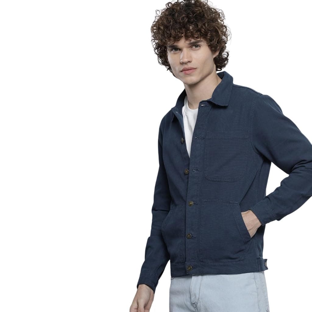Men Cotton Standard Length Jacket