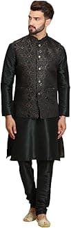 - Men's Kurta Churidar Pyjama with Nehru Bandhgala Jacket
