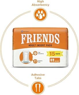 FRIENDS Unisex Disposable Adult Insert Pads - Pack of 6 (Each Pack 15 Pcs)