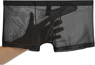 Men's See Through Mesh Trunks Underwear Seperate Elephant Nose Boxer Briefs