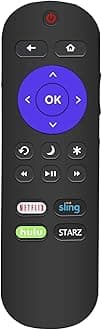 UBayLC-RCRUS-18 Remote Control fit for Sharp Roku TV LC-32LB591U LC-55LBU591U LC-50LBU591U LC-43LBU591U LC-32LBU591U 398GR10BESPN0002 LC-32LB481U LC-43LB481C LC-43LB481U LC-65LBU591U