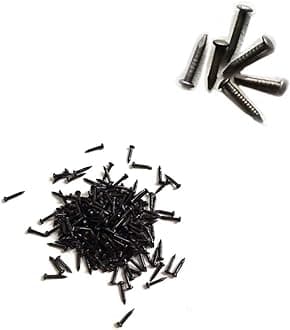 Super Teeny Nails, BLUELEC 200PCS Wooden Nail for Household Decoration, String Art or any other DIY things (1×6mm/0.04×0.23inch, Black)