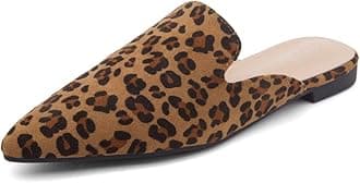 Shoe Land Mules for Women, Pointed Toe Flat Backless Mules, Slip On Loafers, Closed Toe Flats for Business Casual Dressy Work