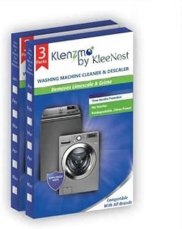 - Klenzmo Washing Machine Descaling Powder (180g x 3, Pack of 2) | Removes limescale, residue & odors | For top & front load machines | Restores drum hygiene | Eco-friendly & easy to use.