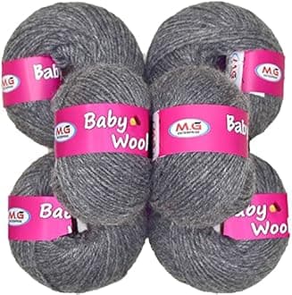 100% Acrylic Wool Wrosted Grey (10 pc) Baby Soft 4 ply Wool Ball Hand Knitting Wool/Art Craft Soft Crochet Hook Yarn, Needle Knitting Yarn Thread Dye O F G HH
