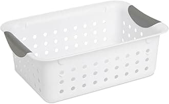 Sterilite 12-Pack Ultra Basket, Open Plastic Bins, Countertop, Cabinet and Closet Organizer, White, Small