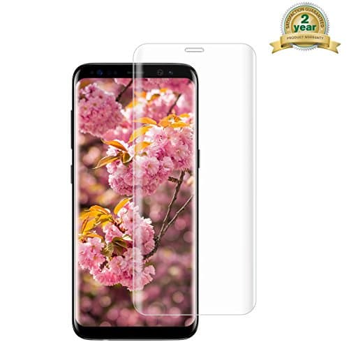 Galaxy S8 Plus Screen Protector S8 Plus Tempered Glass Clear Anti-Bubble Scratch Drop Proof 3D Curved Full Coverage Glass for Samsung S8 Plus
