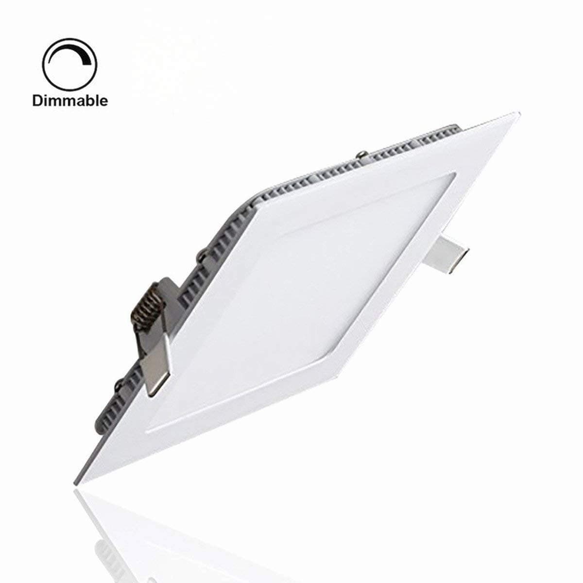 LAIN LED Ceiling Light,6W 4-inch Dimmable Panel Light Fixture Square Flush Mount Recessed Lights,40W Bulb Equivalent,5000K Cool White,4.1 inch Hole Size with 110V led Driver for Home Lighting