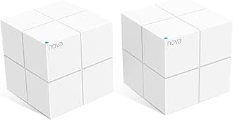 TendaNova MW6-2 Whole Home Mesh Wi-Fi System; Get Rid of Wi-Fi Dead Zones in Your Home; 4000sq ft Wi-Fi Coverage, Two Gigabit Network Ports, App Control, Easy Set Up, Pre Configured (Pack of 2)